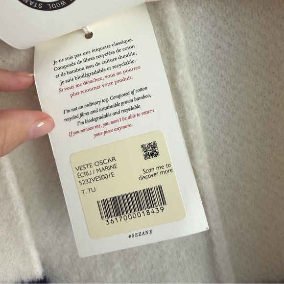 Sezane White and Navy Striped Sweater - Picture 8 of 8